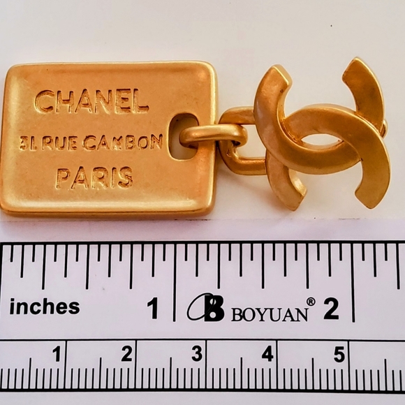 DESIGNER-STYLE GOLD TONE DANGLING EARRINGS - Picture 6 of 10